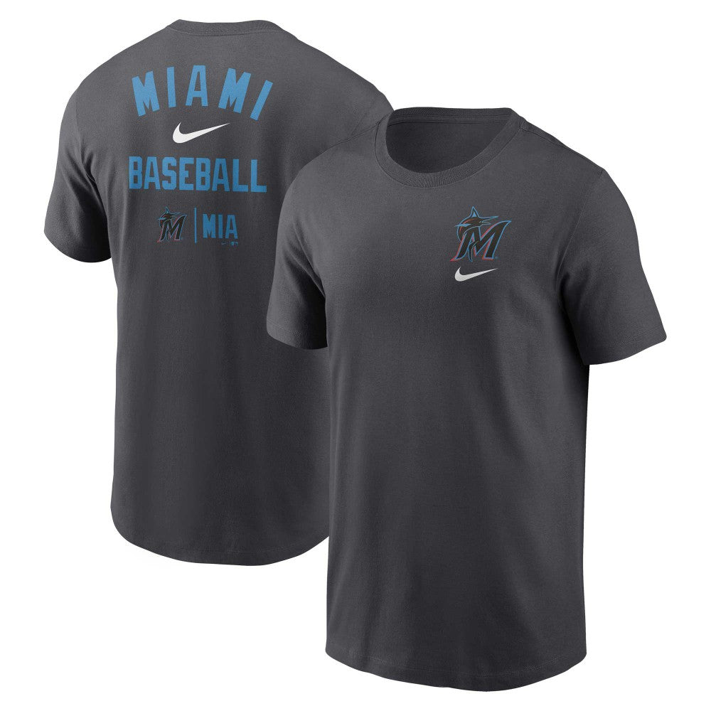 Miami Marlins Nike Logo Sketch Bar T-Shirt Lifestyle