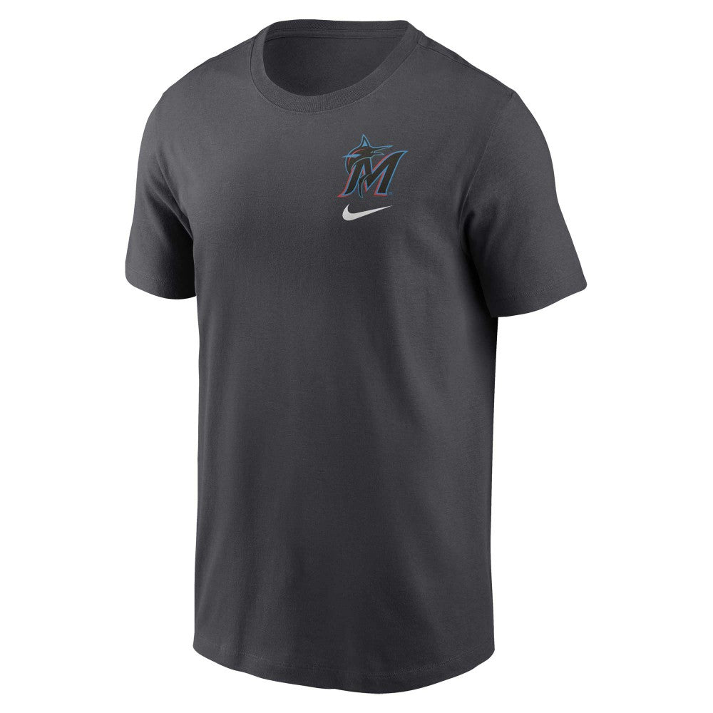 Miami Marlins Nike Logo Sketch Bar T-Shirt Lifestyle