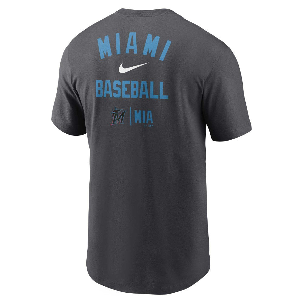 Miami Marlins Nike Logo Sketch Bar T-Shirt Lifestyle