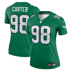 Jalen Carter Philadelphia Eagles Women's Alternate Legend Player Performance Top Kelly Green - Nike
