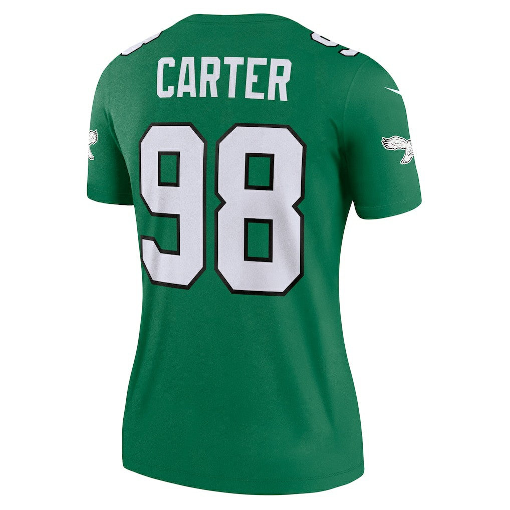 Jalen Carter Philadelphia Eagles Women's Alternate Legend Player Performance Top Kelly Green - Nike