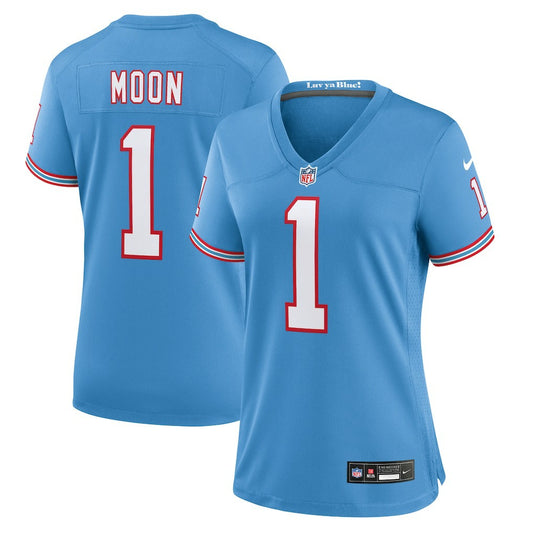 Warren Moon Tennessee Titans Women's Oilers Throwback Retired Player Game Jersey - Light Blue | NFL Jerseys