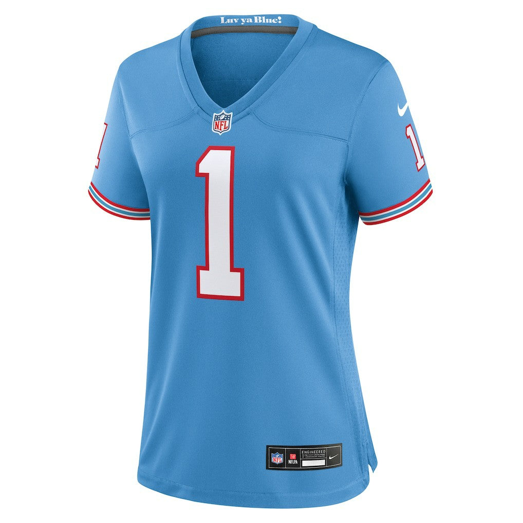 Warren Moon Tennessee Titans Women's Oilers Throwback Retired Player Game Jersey Light Blue - Nike