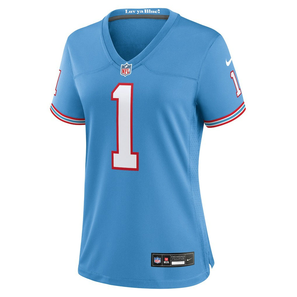 Warren Moon Tennessee Titans Women's Oilers Throwback Retired Player Game Jersey Light Blue - Nike