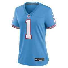 Warren Moon Tennessee Titans Women's Oilers Throwback Retired Player Game Jersey Light Blue - Nike