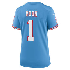 Warren Moon Tennessee Titans Women's Oilers Throwback Retired Player Game Jersey Light Blue - Nike