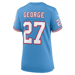 Eddie George Tennessee Titans Women's Oilers Throwback Retired Player Game Jersey Light Blue - Nike