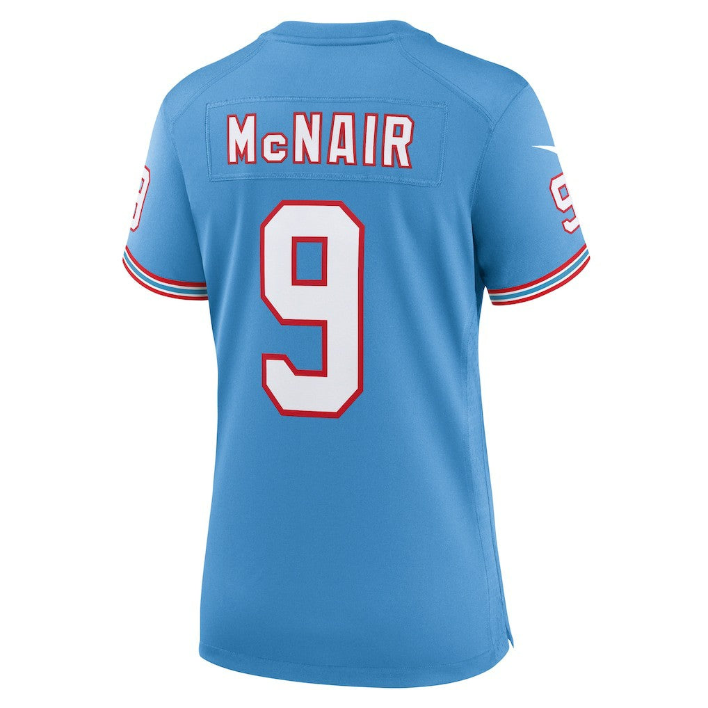 Steve McNair Tennessee Titans Women's Oilers Throwback Retired Player Game Jersey Light Blue - Nike