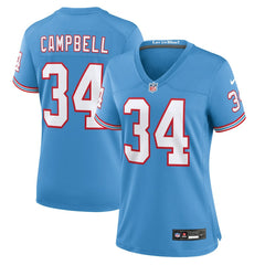 Earl Campbell Tennessee Titans Women's Oilers Throwback Retired Player Game Jersey Light Blue - Nike
