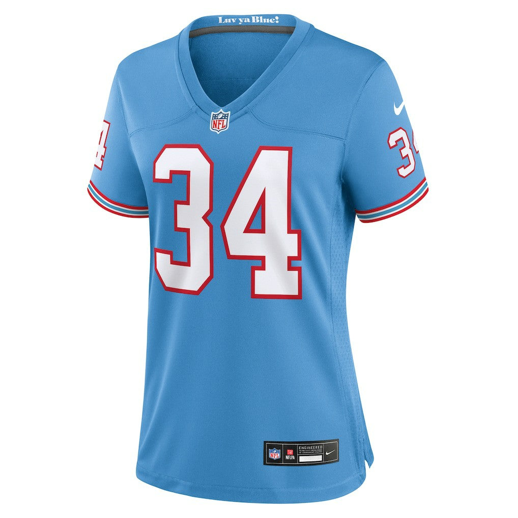Earl Campbell Tennessee Titans Women's Oilers Throwback Retired Player Game Jersey Light Blue - Nike