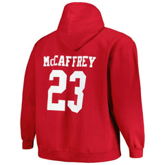 Christian McCaffrey San Francisco 49ers Big & Tall Fleece Name & Number Pullover Hoodie Scarlet - Fanatics