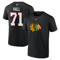 Taylor Hall Chicago Blackhawks Fanatics Authentic Stack Name & Number T-Shirt Black
