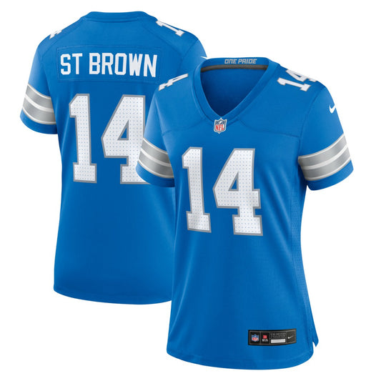Amon-Ra St. Brown Detroit Lions Women's Team Game Jersey - Blue | NFL Jerseys