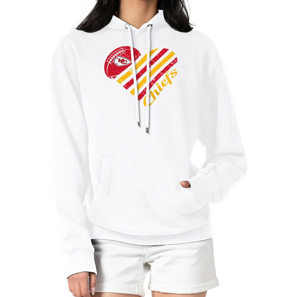 Kansas City Chiefs G-III 4Her by Carl Banks Women's Heart Graphic Fleece Pullover Hoodie White - NFL