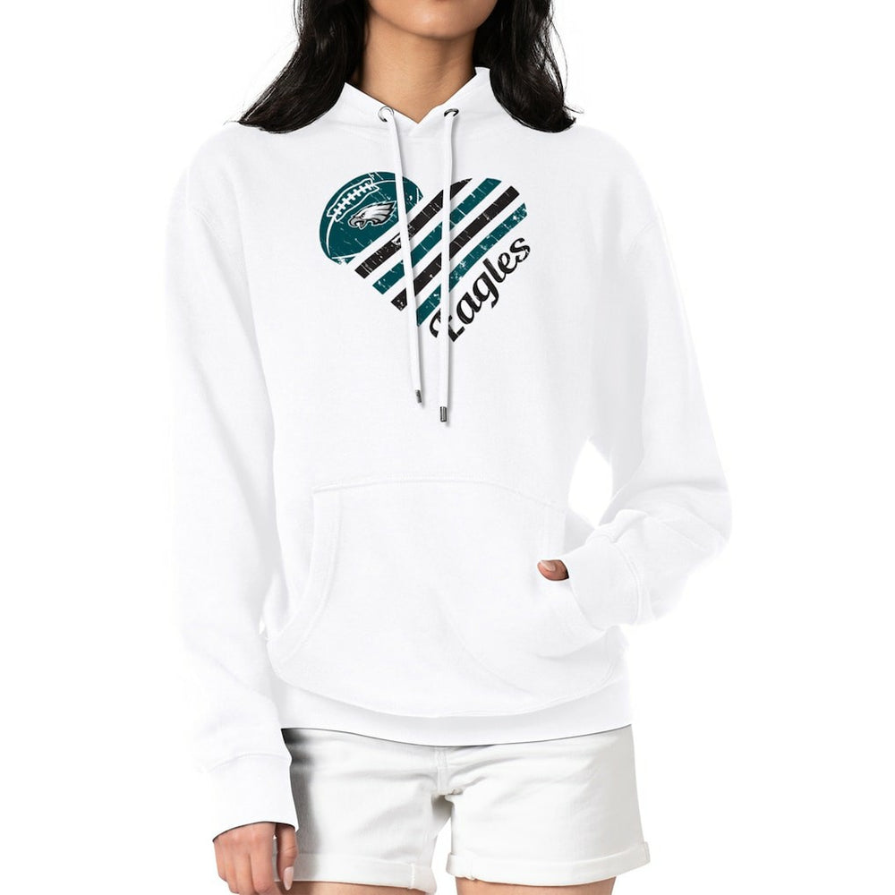 Philadelphia Eagles G-III 4Her by Carl Banks Women's Heart Graphic Fleece Pullover Hoodie White - NFL
