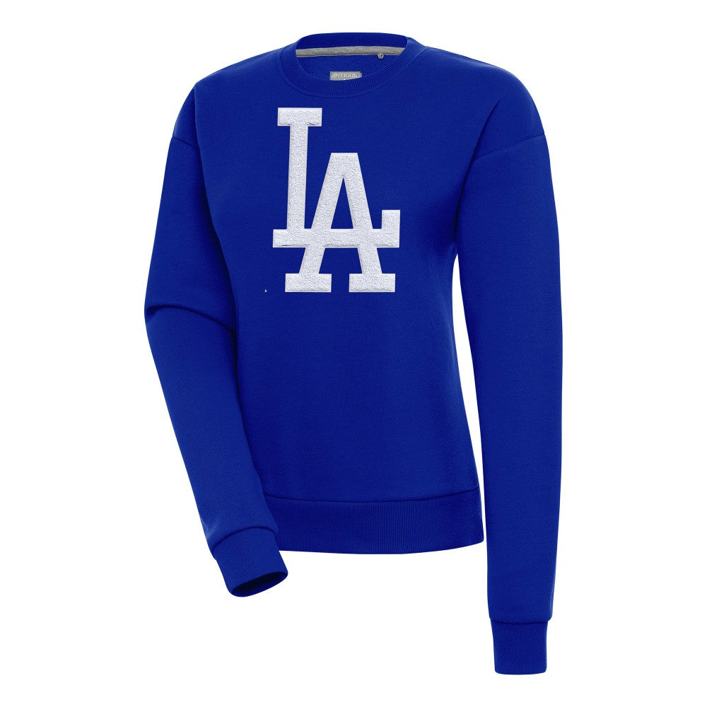 Los Angeles Dodgers Antigua Women's Victory Chenille Pullover Sweatshirt for sale