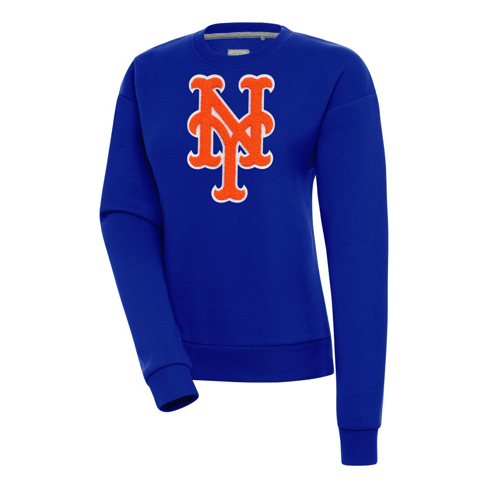 New York Mets Antigua Women's Victory Chenille Pullover Sweatshirt Lifestyle
