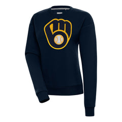 Milwaukee Brewers Antigua Women's Victory Chenille Pullover Sweatshirt Sale