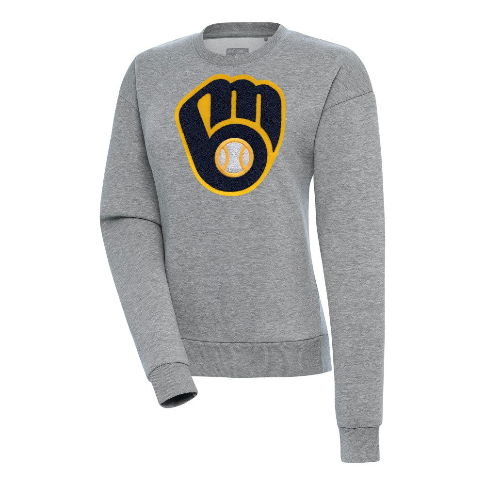 Milwaukee Brewers Antigua Women's Victory Chenille Pullover Sweatshirt for sale