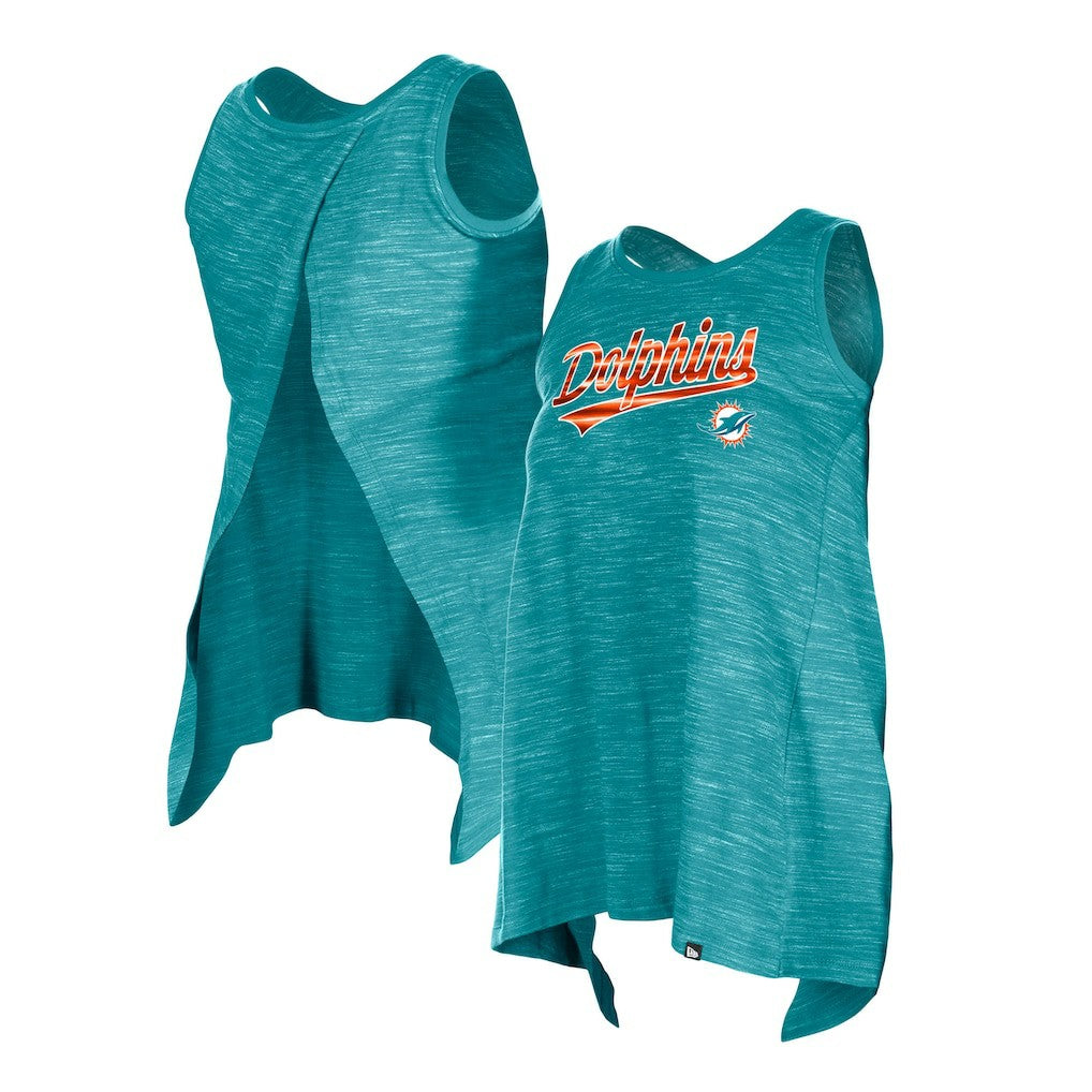 Miami Dolphins New Era Women's Space Dye Active Tank Top Aqua - NFL