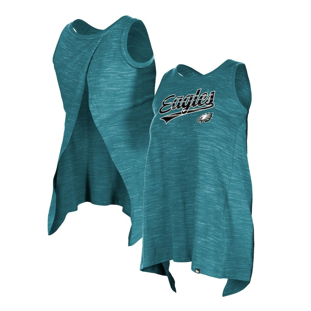 Philadelphia Eagles New Era Women's Space Dye Active Tank Top Midnight Green - NFL