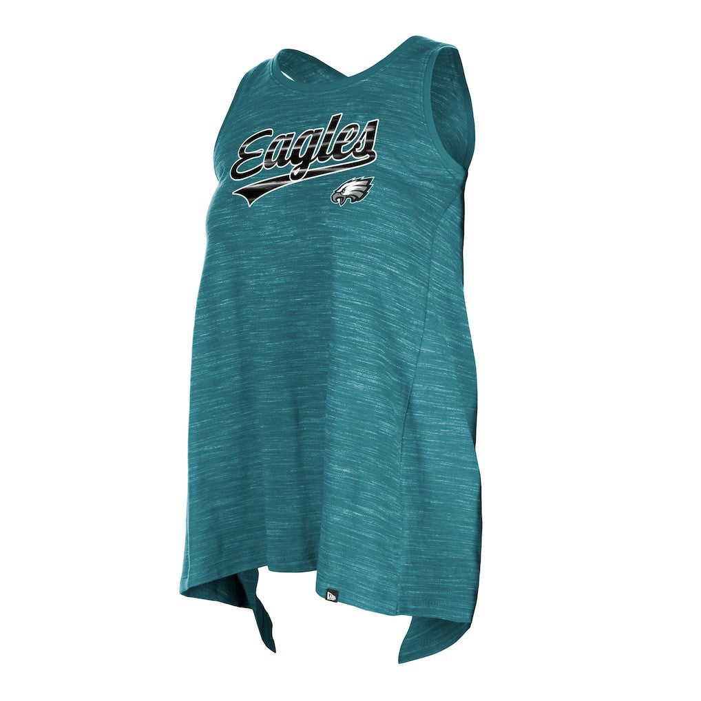 Philadelphia Eagles New Era Women's Space Dye Active Tank Top Midnight Green - NFL