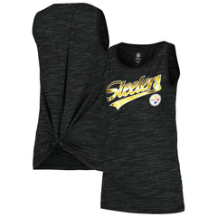 Pittsburgh Steelers New Era Women's Space Dye Active Tank Top Black - NFL