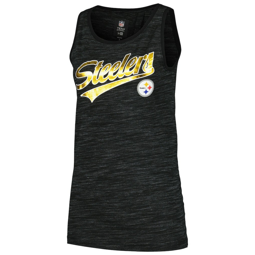 Pittsburgh Steelers New Era Women's Space Dye Active Tank Top Black - NFL
