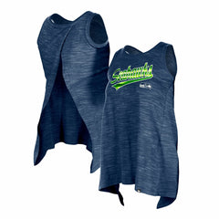 Seattle Seahawks New Era Women's Space Dye Active Tank Top College Navy - NFL