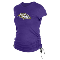Baltimore Ravens New Era Women's Ruched Side T-Shirt Purple - NFL