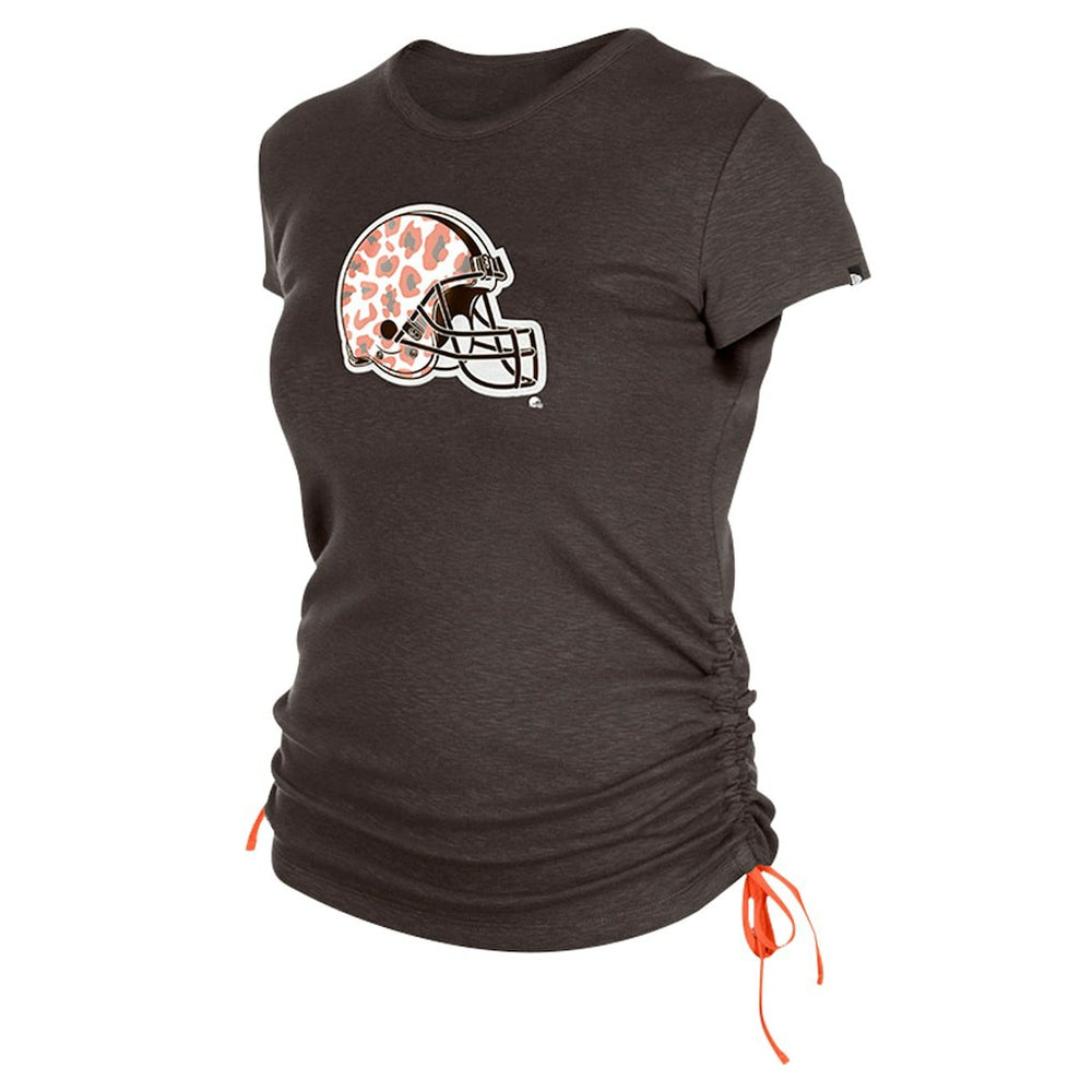 Cleveland Browns New Era Women's Ruched Side T-Shirt Brown - NFL