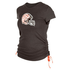 Cleveland Browns New Era Women's Ruched Side T-Shirt Brown - NFL