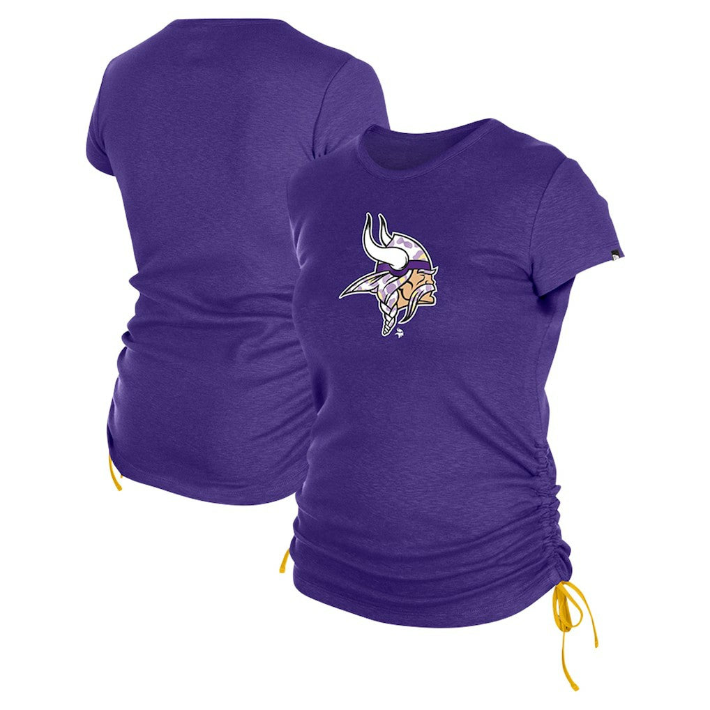 Minnesota Vikings New Era Women's Ruched Side T-Shirt Purple - NFL