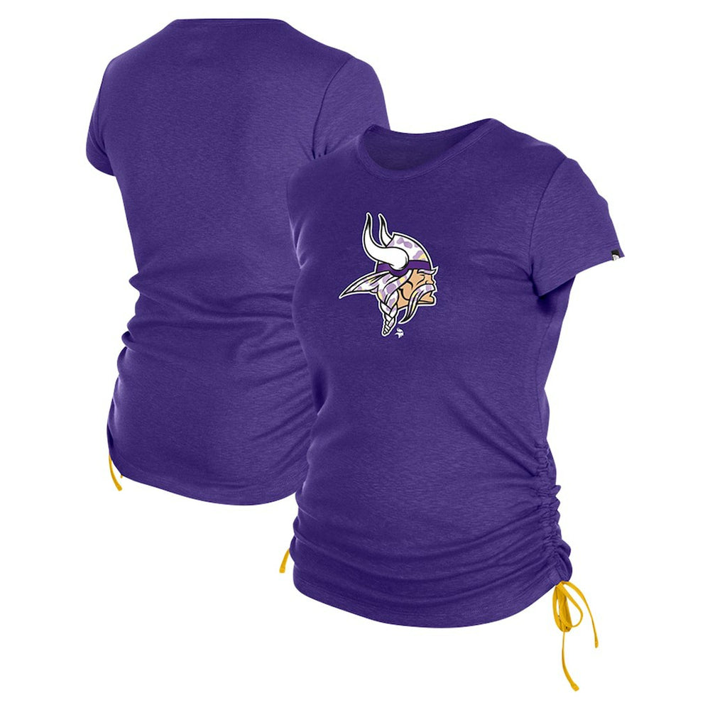 Minnesota Vikings New Era Women's Ruched Side T-Shirt Purple - NFL