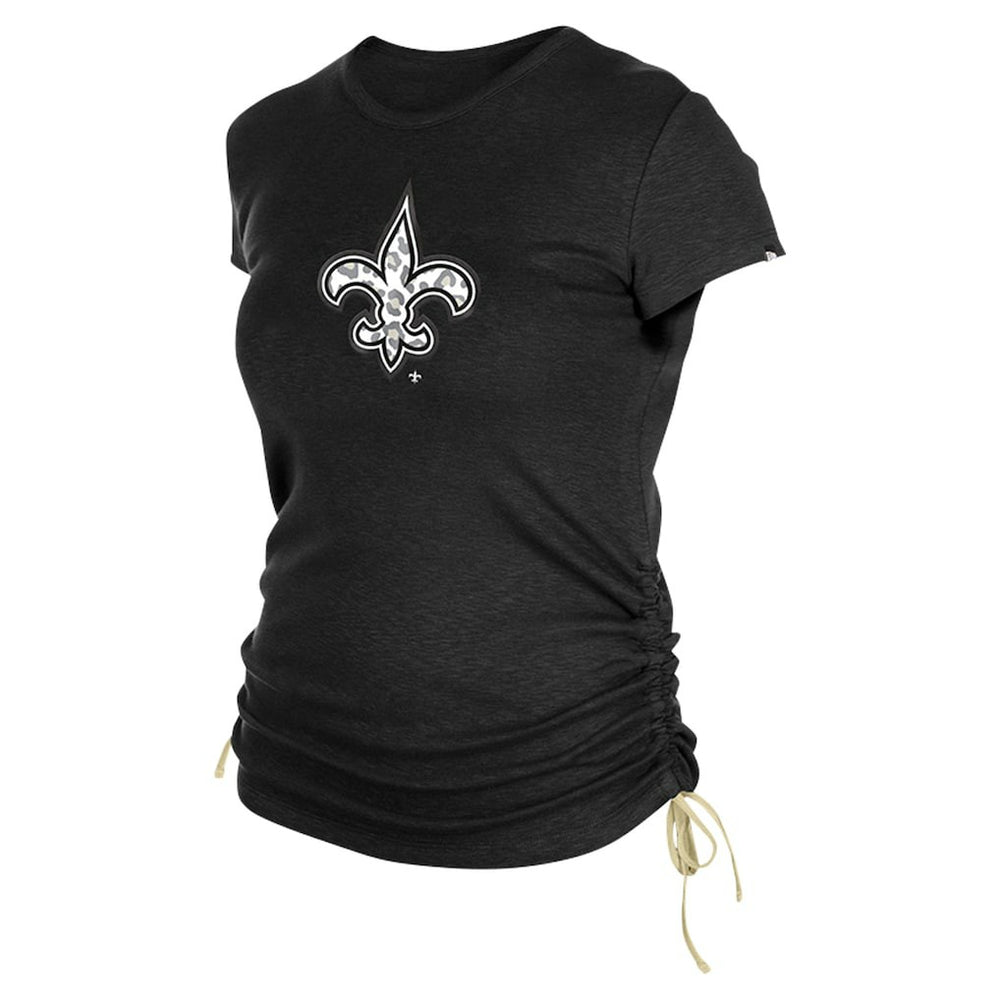 New Orleans Saints New Era Women's Ruched Side T-Shirt Black - NFL