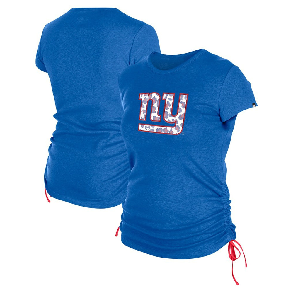 New York Giants New Era Women's Ruched Side T-Shirt Royal - NFL
