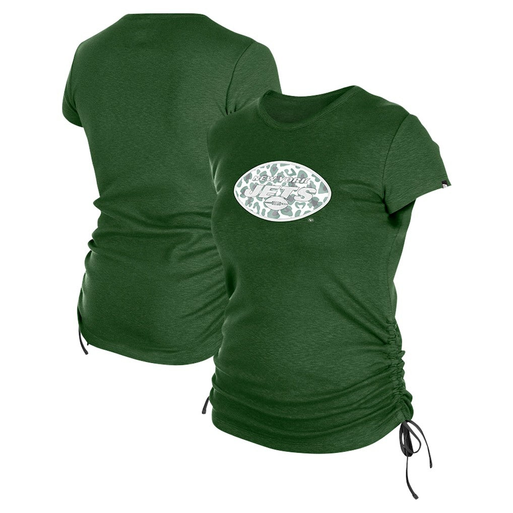 New York Jets New Era Women's Ruched Side T-Shirt Green - NFL