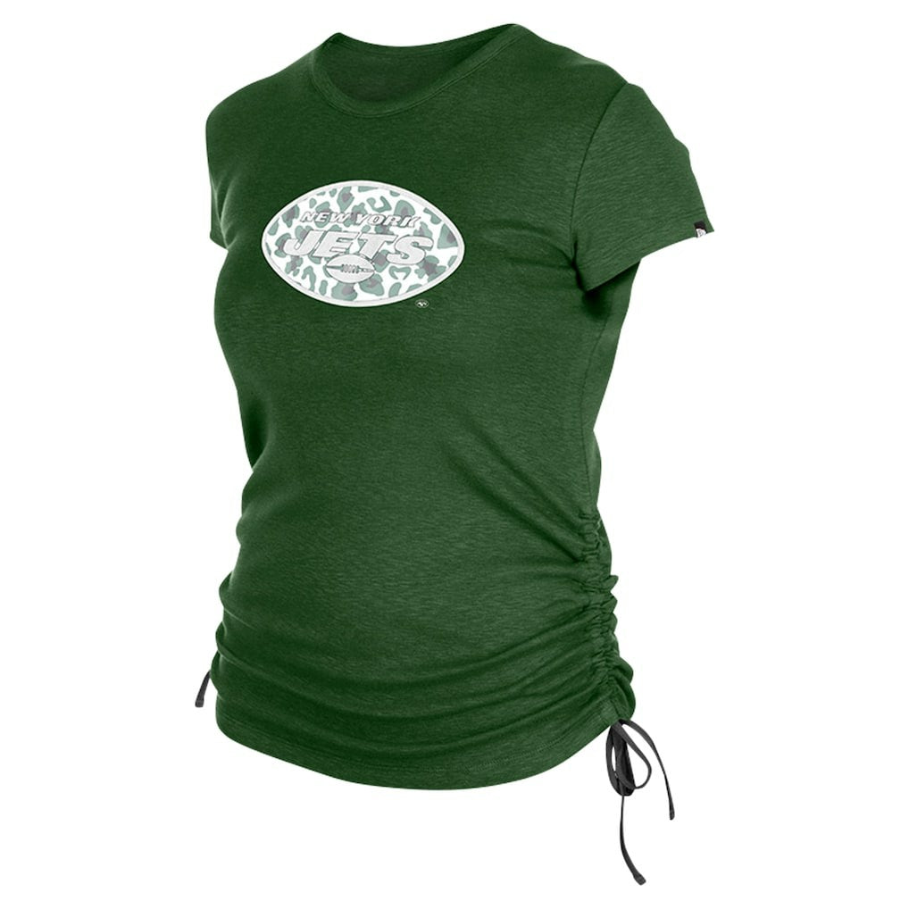 New York Jets New Era Women's Ruched Side T-Shirt Green - NFL