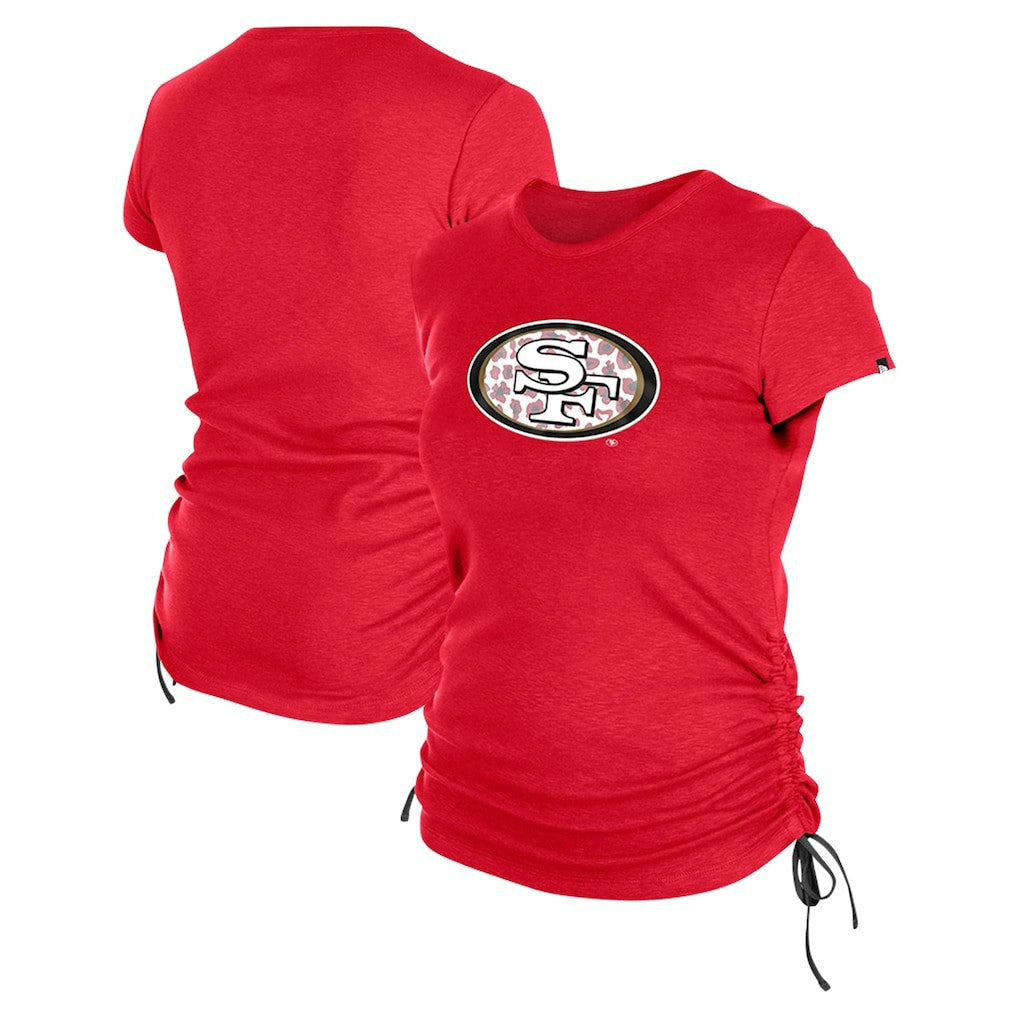 San Francisco 49ers New Era Women's Ruched Side T-Shirt Red - NFL