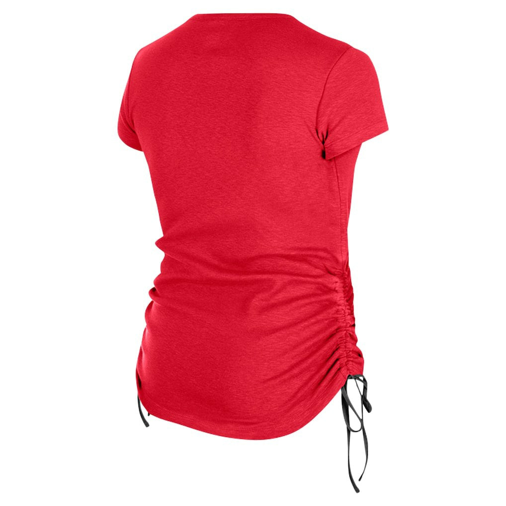 San Francisco 49ers New Era Women's Ruched Side T-Shirt Red - NFL