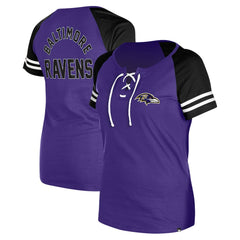 Baltimore Ravens New Era Women's Lace-Up Raglan T-Shirt Purple - NFL