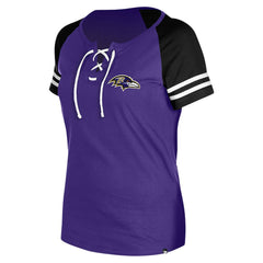 Baltimore Ravens New Era Women's Lace-Up Raglan T-Shirt Purple - NFL