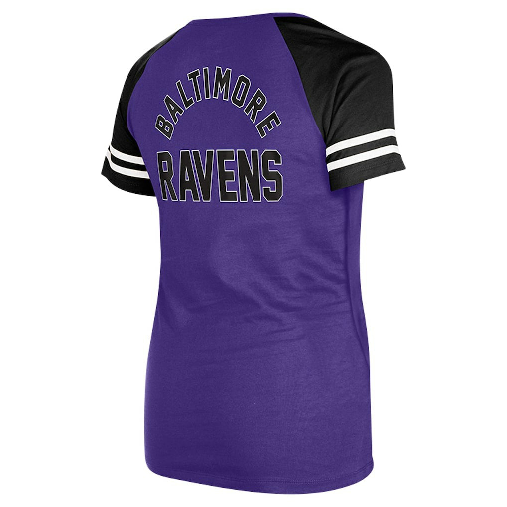 Baltimore Ravens New Era Women's Lace-Up Raglan T-Shirt Purple - NFL