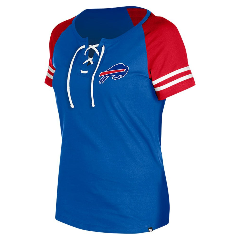 Buffalo Bills New Era Women's Lace-Up Raglan T-Shirt Royal - NFL