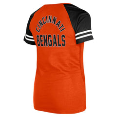 Cincinnati Bengals New Era Women's Lace-Up Raglan T-Shirt Orange - NFL