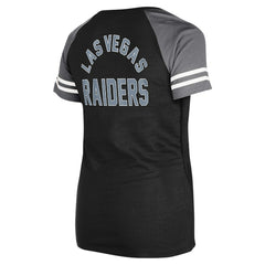 Las Vegas Raiders New Era Women's Lace-Up Raglan T-Shirt Black - NFL