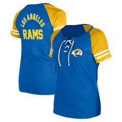 Los Angeles Rams New Era Women's Lace-Up Raglan T-Shirt Royal - NFL