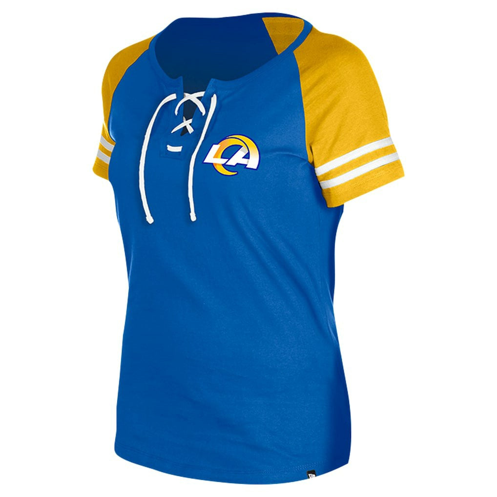 Los Angeles Rams New Era Women's Lace-Up Raglan T-Shirt Royal - NFL