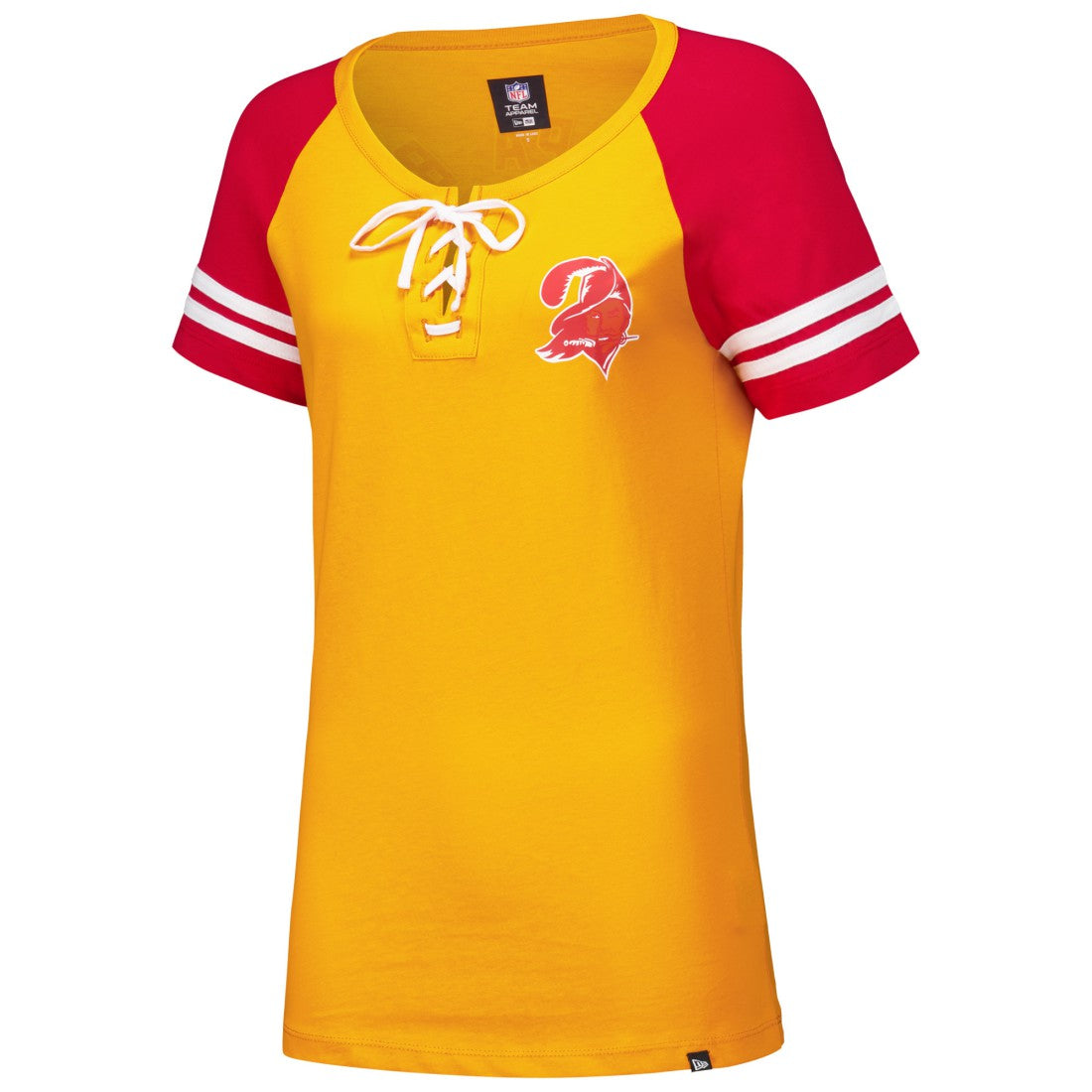 Tampa Bay Buccaneers New Era Women's Throwback Lace-Up Raglan T-Shirt Orange - NFL