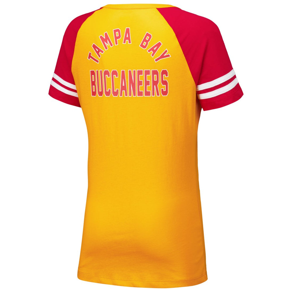 Tampa Bay Buccaneers New Era Women's Throwback Lace-Up Raglan T-Shirt Orange - NFL